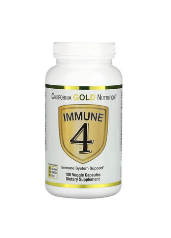 Витамины для иммунитета Immune 4 Витамин С Витамин Д3 Селен Цинк 180 капсул California Gold Nutrition (264648206)