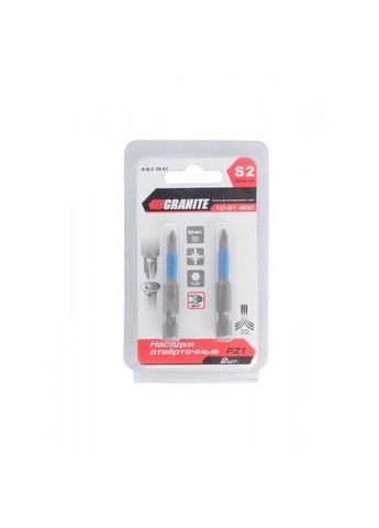 Насадки викруткові РZ1*50 мм, S2, 2 шт GM (10-91-500) Granite (322705485)