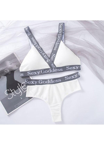 Белый комплект спортивного белья "sexy goddess"- спортивное бельё No Brand