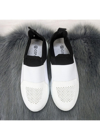 Черно-белые летние кроссовки женские текстильные Gipanis