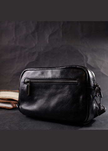 Жіноча сумка з натуральної м'якої шкіри 22436 Чорна Vintage (298571722)