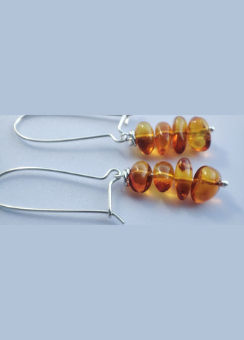 Сережки 2608 з натурального бурштину відтінок коньячний сережка срібло MINOV (311310487)
