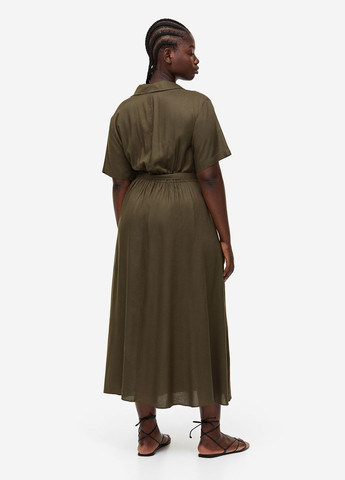 Оливкова (хакі) повсякденний плаття, сукня H&M однотонна