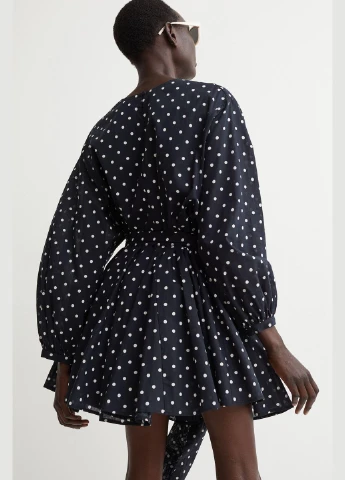 Черное платье демисезон,черный в горошек, H&M