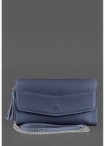 Шкіряна жіноча сумка Еліс темно-синя BlankNote клатч (348359329)