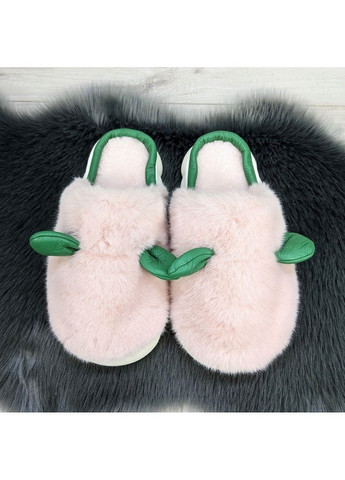 Розовые тапочки женские домашние меховые с ушками Fashion
