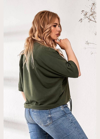 Хакі світшот жіночий однотонний Style Point однотонний без декору (347149427)