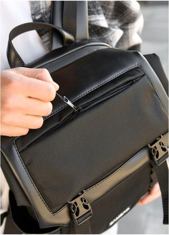 Рюкзак чоловічий з екошкіри Aura Чорний Sambag (301871179)