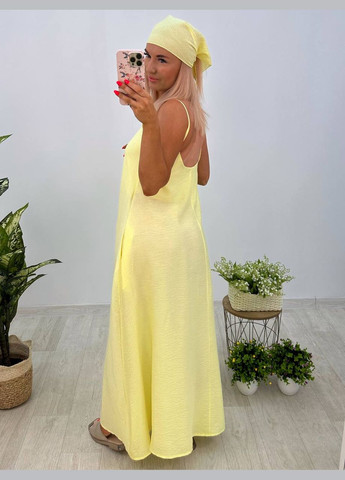 Жовтий сукня з хусткою Garna однотонна