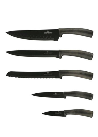 Набір кухонних ножів EB-965 6 предметів чорний Edenberg комбінований,