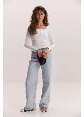 Жіночий укорочений лонгслів з ґудзиками вгорі Arjen (354647060)