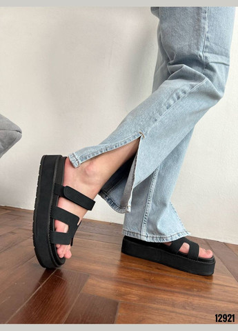 Чорні шльопанці на платформі — стильно, зручно, не злітають No Brand (332196820)