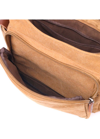 Сумка мужская через плечо с клапаном из текстиля 21249 Коричневая Vintage (302009141)