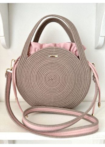 Кругла сумка "Solea" зі шнура ручної роботи 24х21 см No Brand (353497101)