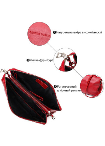 Женский клатч из натуральной кожи с множеством карманов красный (sku_11670) No Brand (329853262)