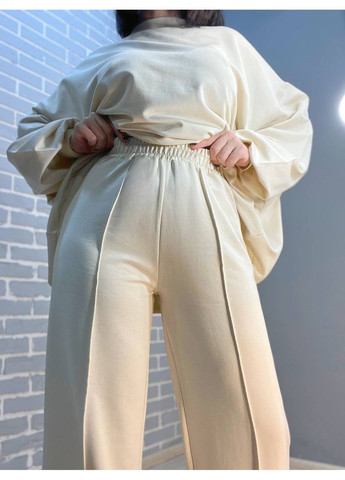 Костюм жіночий MY CITY 3044-8286 світшот широкий оверсайз та брюки палаццо зі стрілкою No Brand (313453265)