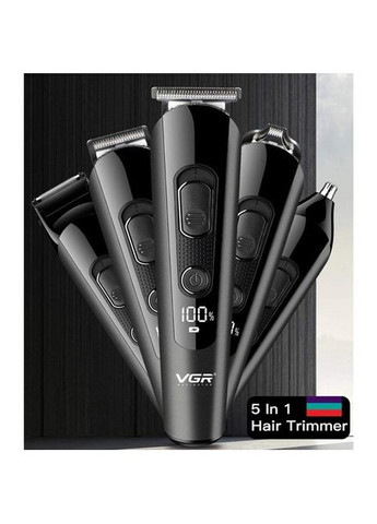Професійна бездротова машинка для стрижки волосся, триммер для бороди та вусів з насадками. VGR V-175 (315438083)