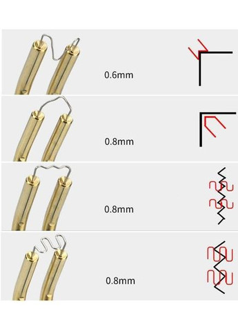 Набір скоб для паяння пластику 4 види Скоби для гарячого степлера (термостеплера) для ремонту автомобільного бампера 400шт GT (349843516)
