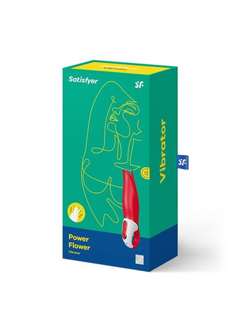 Вібратор у формі Квітки з м'якими пелюстками Vibes Power Flower, червоний Satisfyer (297399346)