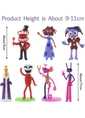 Удивительный Цифровой Цирк фигурки Цифровой цирк набор фигурок 7шт The Amazing Digital Circus 9-11 см Shantou (321148215)