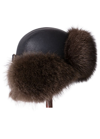 Меховая шапка ушанка из натурального меха енота и натуральной кожи Меховой Стиль Ушанка (356676089)