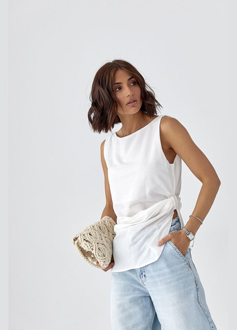 Вискозная майка с асимметричным низом Lurex — 335400987