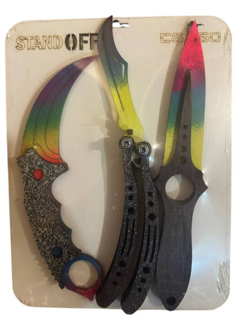 Набор деревянного оружия CS2 (CS:GO (Standoff 2) 3 шт.) Цветной градиент. No Brand (330774597)