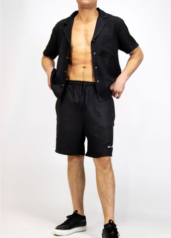 Черный летний комлект (рубашка, шорты) GF SPORT Костюм