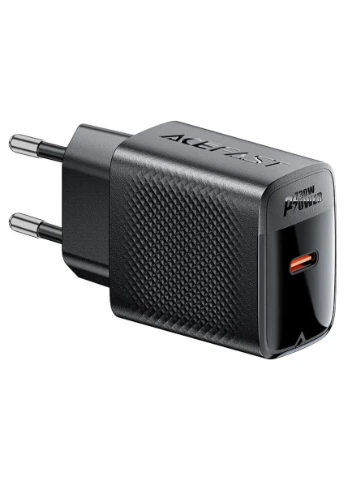 Мережевий зарядний пристрій A102 PD30W GaN single USB-C charger (EU) Black Acefast (322222770)