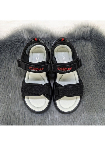 Черные повседневные босоножки детские Clibee на липучке