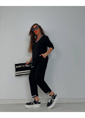 Спортивный женский костюм из двунити Черный Sofia 55 (360787639)