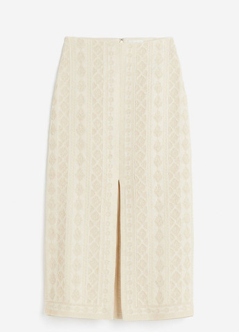 Светло-бежевая праздничный однотонная юбка H&M