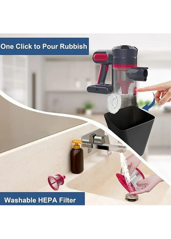 Бездротовий пилосос HHD A19-150R 4-в-1 зелений— 25КПа, 35 хв роботи, тиха робота, для шерсті тварин і твердих підлог China (351854985)