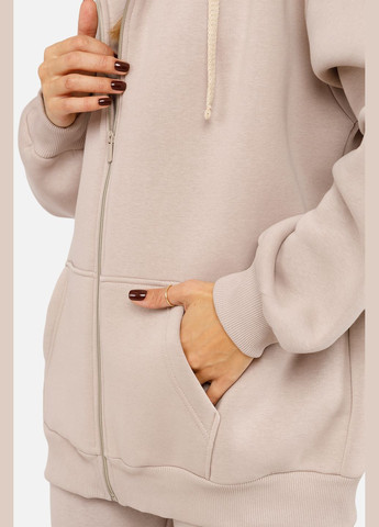 Женская толстовка на молнии цвет бежевый ЦБ-00254555 Yuki (305327529)
