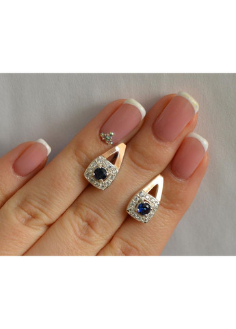 Срібні сережки з пластинами із золота Silver Style (366813869)