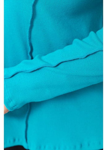 Бірюзовий жіночий лонгслів в рубчик, колір темно-синій, 102r325-1 Ager (311590283)