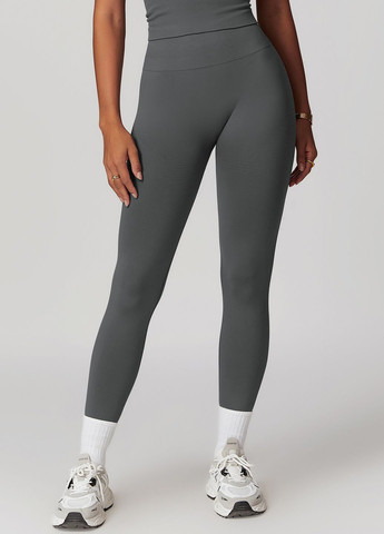 Серые демисезонные черные лосины гладкие с пушапом эффектом, леггинсы для спорта, йоги и фитнеса. Strunka