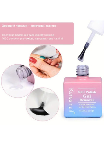 Засіб для зняття гель-лаку та діп-системи Keres nail, гелевий, 15 мл China (360406590)