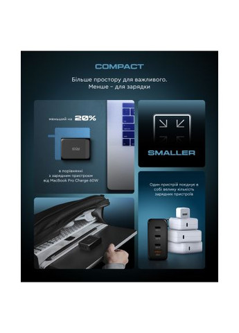 Зарядное устройство для (ARM70024) ArmorStandart ARP-131 Resolute Power USB-C 100W GaN Black (369881355)