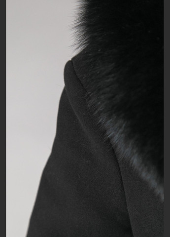 Черное зимнее Пальто из кашемира двубортное Chicly Furs