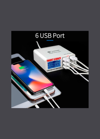 Быстрое зарядное устройство SS-304D 3.5A / 6xUSB / 30W Sunshine (317204235)