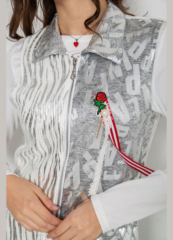 Молочное платье на молнии в комплекте с лонгсливом Fashion