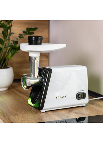 Электрическая мясорубка для фарша электромясорубка для дома мощная 2500 Вт с насадками Белая SK-312 Sokany (369143368)