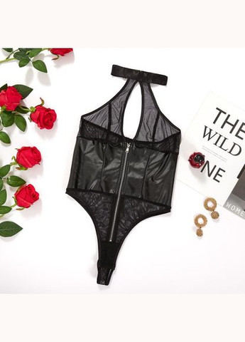 Чорний латексний боді, комплект жіночої білизни Simply sexy