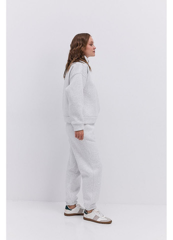 Женский теплый спортивный костюм со свитшотом светло-серый с принтом New York Arjen (364967622)