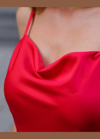 Червона жіноча шовкова сукня міді комбінація червоний Maybel