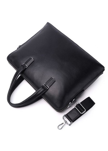 Шкіряна чоловіча ділова сумка-портфель портфель для ноутбука чорний 64028 Tiding Bag (336182106)