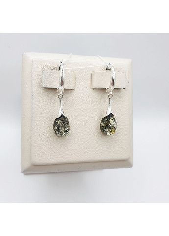 Сережки срібні з бурштином 3,44 г No Brand (369737018)