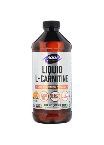 L-Карнитин Жидкий с Цитрусовым Вкусом, L-Carnitine,, 1000 мг, 473 мл Now Foods (326055016)