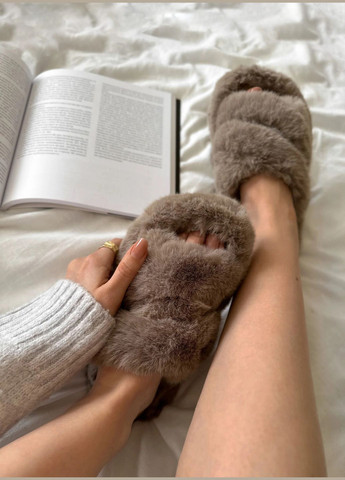 Коричневые домашние тапочки Fashion